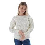 TRİST STAR Kadın Saç Örgülü Triko Örme Kazak TRIST-6164, Gri - L/XL