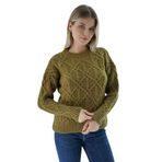 TRİST STAR Kadın Saç Örgülü Triko Örme Kazak TRIST-6164, Olive - S/M