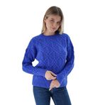 TRİST STAR Kadın Saç Örgülü Triko Örme Kazak TRIST-6164, Saks - L/XL