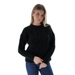 TRİST STAR Kadın Saç Örgülü Triko Örme Kazak TRIST-6164, Siyah - S/M
