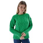 TRİST STAR Kadın Saç Örgülü Triko Örme Kazak TRIST-6164, Yeşil - S/M
