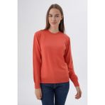 Trist Star Kadın Somon %100 Organik Pamuk Bisiklet Yaka Triko Kazak TRIST-6101 - 2XL