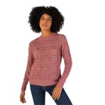 TRİST STAR Kadın Triko Kazak -%100 Pamuk, Pon Pon Desenli, Ajurlu, Bisiklet Yaka 6153 - Gül Kurusu -XL