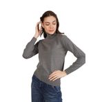 TRİST STAR Koyu Gri%100 Organik Pamuk Balıkçı Yaka Triko Kazak Örme Bluz-2XL