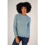 Trist Star Mavi Kadın Saç Yürütme Bisiklet Yaka Yün Kazak TRIST-6145