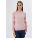 Trist Star Pembe %100 Organik Pamuk Yarım Balıkçı Yaka Triko Kazak Örme Bluz