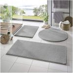 Trivago Halı 3'Lü Banyo Halısı Peluş Post Halı Klozet Takımı Gri 50 x 90--50 x 60--50 x 50(Yuvarlak)