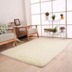 Trivago Halı Kaymaz Taban Peluş Yolluk Post Shaggy Çocuk Odası Oturma Odası Salon Mutfak Halısı - 80 x 350 cm - Fildişi