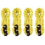 TRIWONDER Çekme çubuğu çadır paraşüt ipi 3 mm halat kamp halat gergi halatları gergi halatları kamp çadır için germe halatları şemsiye brandası (01 sarı (φ 3mm) - 4 adet)