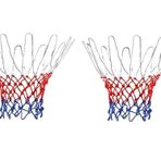 TRIXES 2 adet paket basketbol filesi - ev için spor malzemeleri - kırmızı, beyaz ve mavi naylon - iç ve dış mekan bahçe için 12 halka - spor salonu ekipmanları - profesyonel tasarım