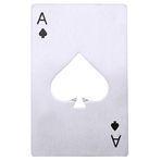 TRIXES Ace of Spades Şişe Açacağı - Paslanmaz Çelik, Gümüş - Metal Elma Şarabı Bira Şişe Açacağı - İdeal Babalar Günü Hediyesi - Cüzdan Şişe Açacağı Aracı