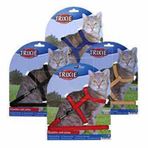 Trixie 22-42 cm 10 mm Siyah-Mavi-Kırmızı-Sarı Kedi Göğüs Tasması