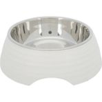 Trixie 22 cm 800 ml Beyaz Köpekler için Dışı Melamin İçi Paslanmaz Çelik Mama ve Su Kabı