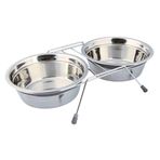 Trixie 2x1.5 lt 25 cm Gri Tıkırtısız Paslanmaz Çelik Köpek Mama Su Kabı