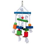 Trixie 58985 24 cm Ahşap İpli Ve Derili Kuş Oyuncağı