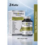 Trixowell Advanced Saç Vitamini Biotin, Vitamin, Mineral Bitkisel Ekstre, Saw Palmetto, Çinko, Demir, B5, B6 3 Kutu