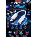 TrkTech Type-C to 3.5 mm Jack Kulaklık Dönüştürücü USB-C Aux Ses Adaptörü Kablolu Kulaklık İçin