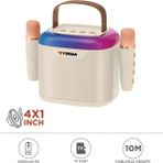 Trm D-51 Taşınabilir Rgb Ledli Bluetooth Hoparlör Parti Speaker Kablosuz Karaoke 2 Mikrofonlu