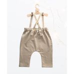 TRN Collection Natürel Pamuk Keten Vintage Bebek Pantolon Salopet (0-3 Ay)