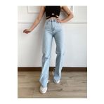 Trn JNS Açık Mavi Kar Yıkama Içten Yırtık Ispanyol Paça Likralı Flare Jeans Kot Pantolon Toparlayıcı