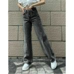 Trn JNS Ikon Kadın 90's Füme Likralı Süper Extra Yüksek Bel Palazzo Salaş Jean Pantolon Trend Model - 38