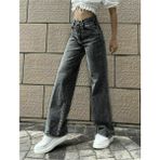 Trn JNS Kadın 90's Füme Süper Extra Yüksek Bel Palazzo Salaş Likralı Jean Pantolon - 34