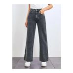 Trn JNS Meex Füme Kar Süper Yüksek Bel 90's Power Likralı Solmaz Jeans Palazzo Pantolon