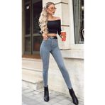 Trn JNS Sandra Kadın Gri Ekstra Rahat Skinny Dar Paça Jeans Pantolon
