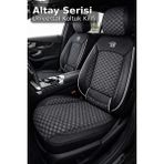 Trobus Altay Serisi Bel Destekli Koltuk Kılıfı (Ön+Arka) - Honda Logo 1996–2001 - Siyah Beyaz - Siyah - Beyaz