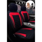Trobus Audi Q-3 Auattro Suv 2013-2016 Uyumlu Tay Tüyü Siyah Kırmızı Koltuk Kılıfı