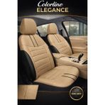 Trobus Ford Mondeo 2007 ve Sonrası Uyumlu Colorline Elegance Deri Bej Siyah Koltuk Kılıfı - EL-FOR-MONDE-028 - Bej - Siyah