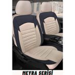 Trobus Nissan Presea 1990–1999 Uyumlu Meyra Serisi Bej Oto Koltuk Kılıfı Seti – Tay Tüyü, Deri Detay, Cepli