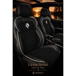 Trobus Renault Broadway 1990-2000 Araca Uyumlu Premium Tay Tüyü Koltuk Kılıfı Liona Serisi Siyah Beyaz - Siyah - Beyaz