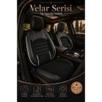 Trobus Renault Broadway 1990-2000 Bel Destekli Tay Tüyü Koltuk Kılıfı Velar Serisi Siyah Beyaz - Siyah - Beyaz