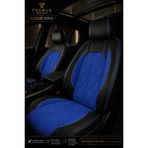 Trobus Renault Broadway 1990-2000 Uyumlu Altar Serisi Tay Tüyü Mavi Siyah Premium Koltuk Kılıfı - Mavi - Siyah