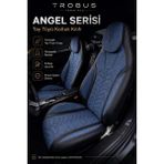 Trobus Renault Broadway 1990-2000 Uyumlu Angel Serisi Tay Tüyü Koltuk Kılıfı Mavi Siyah - Mavi - Siyah