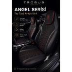 Trobus Renault Broadway 1990-2000 Uyumlu Angel Serisi Tay Tüyü Koltuk Kılıfı Siyah Kırmızı - Siyah - Kırmızı