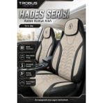Trobus Renault Broadway 1990-2000 Uyumlu Hades Serisi Keten Koltuk Kılıfı Bej Siyah - Bej - Siyah