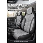 Trobus Renault Broadway 1990-2000 Uyumlu Hades Serisi Keten Koltuk Kılıfı Gri Siyah - Gri - Siyah