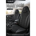 Trobus Renault Broadway 1990-2000 Uyumlu Hades Serisi Keten Koltuk Kılıfı Siyah Beyaz - Siyah - Beyaz
