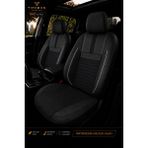 Trobus Renault Broadway 1990-2000 Uyumlu Inci Serisi Tay Tüyü Siyah Beyaz Premium Koltuk Kılıfı - Siyah - Beyaz