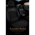 Trobus Renault Broadway 1990-2000 Uyumlu Levante Serisi Bel Destekli Keten Füme Mavi Koltuk Kılıfı - Füme - Mavi