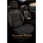 Trobus Renault Broadway 1990-2000 Uyumlu Levante Serisi Bel Destekli Keten Füme Turuncu Koltuk Kılıfı - Füme - Turuncu