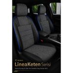 Trobus Renault Broadway 1990-2000 Uyumlu Lineaketen Serisi Ortopedik Füme Mavi Koltuk Kılıfı - Füme - Mavi