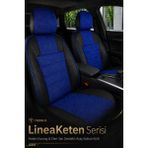 Trobus Renault Broadway 1990-2000 Uyumlu Lineaketen Serisi Ortopedik Mavi Siyah Mavi Koltuk Kılıfı - Mavi - Siyah
