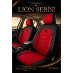 Trobus Renault Broadway 1990-2000 Uyumlu Lion Serisi Tay Tüyü Siyah Kırmızı Premium Koltuk Kılıfı - Siyah - Kırmızı