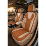 Trobus Renault Broadway 1990-2000 Uyumlu Monza Serisi Sport Tay Tüyü Kadife Tarçın Bej Koltuk Kılıfı - Tarçın - Bej