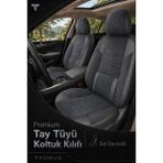Trobus Renault Broadway 1990-2000 Uyumlu Nova Serisi Tay Tüyü Bel Destekli Füme Siyah Premium Koltuk Kılıfı - Füme - Siyah