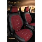 Trobus Renault Broadway 1990-2000 Uyumlu Prestige Line Keten Serisi Kırmızı Siyah Koltuk Kılıfı - Kırmızı - Siyah