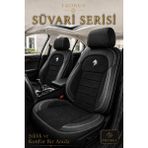 Trobus Renault Broadway 1990-2000 Uyumlu Süvari Serisi Siyah Beyaz Premium Tay Tüyü Koltuk Kılıfı - Siyah - Beyaz